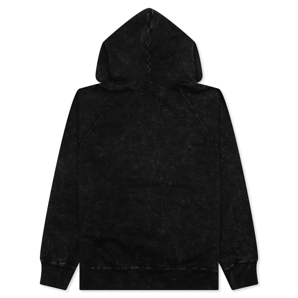 Over Dye Pullover Relaxed Fit Hoodie Black