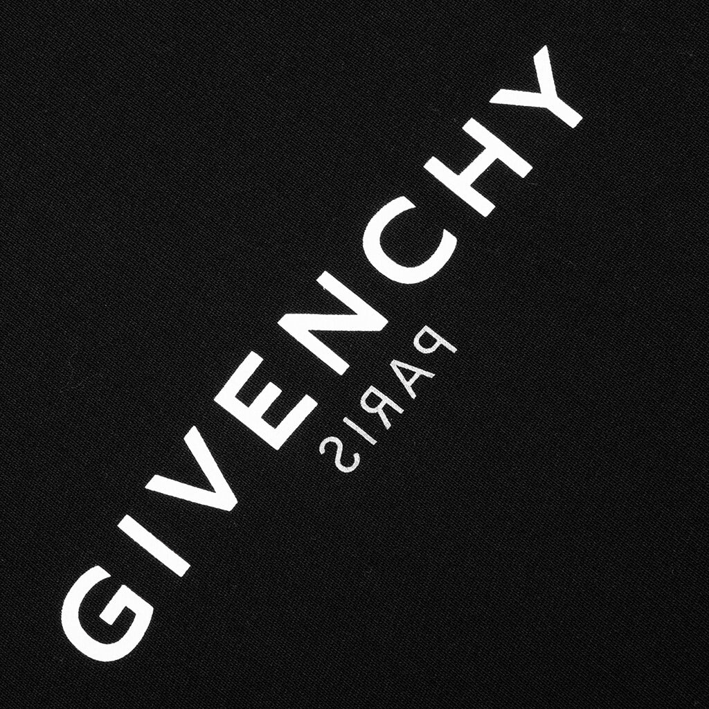 Classic Fit Hoodie w Reverse Print Black