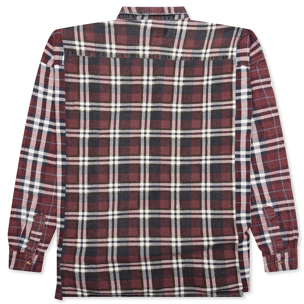 Ribbon Wide Flannel Shirt Assorted