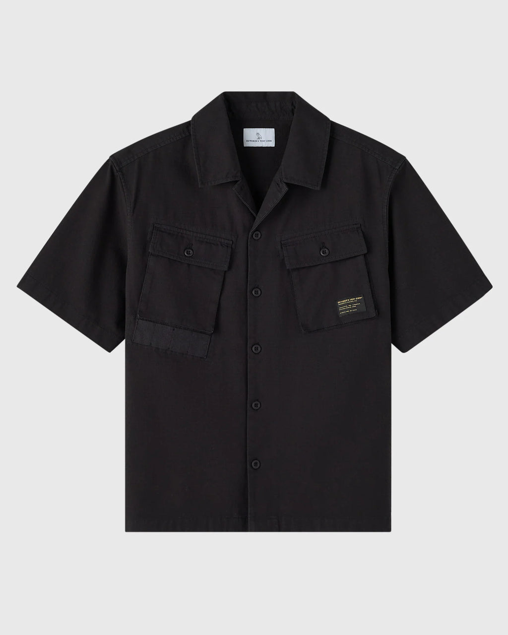 Linen Ripstop Camp Shirt Black