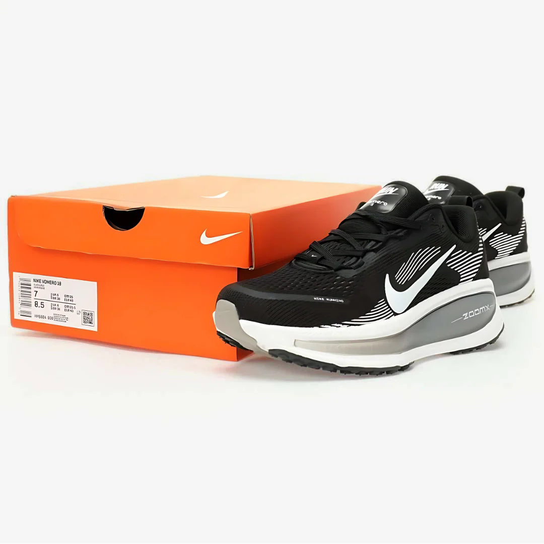Nike Vomero 18 Preto Branco Cinza