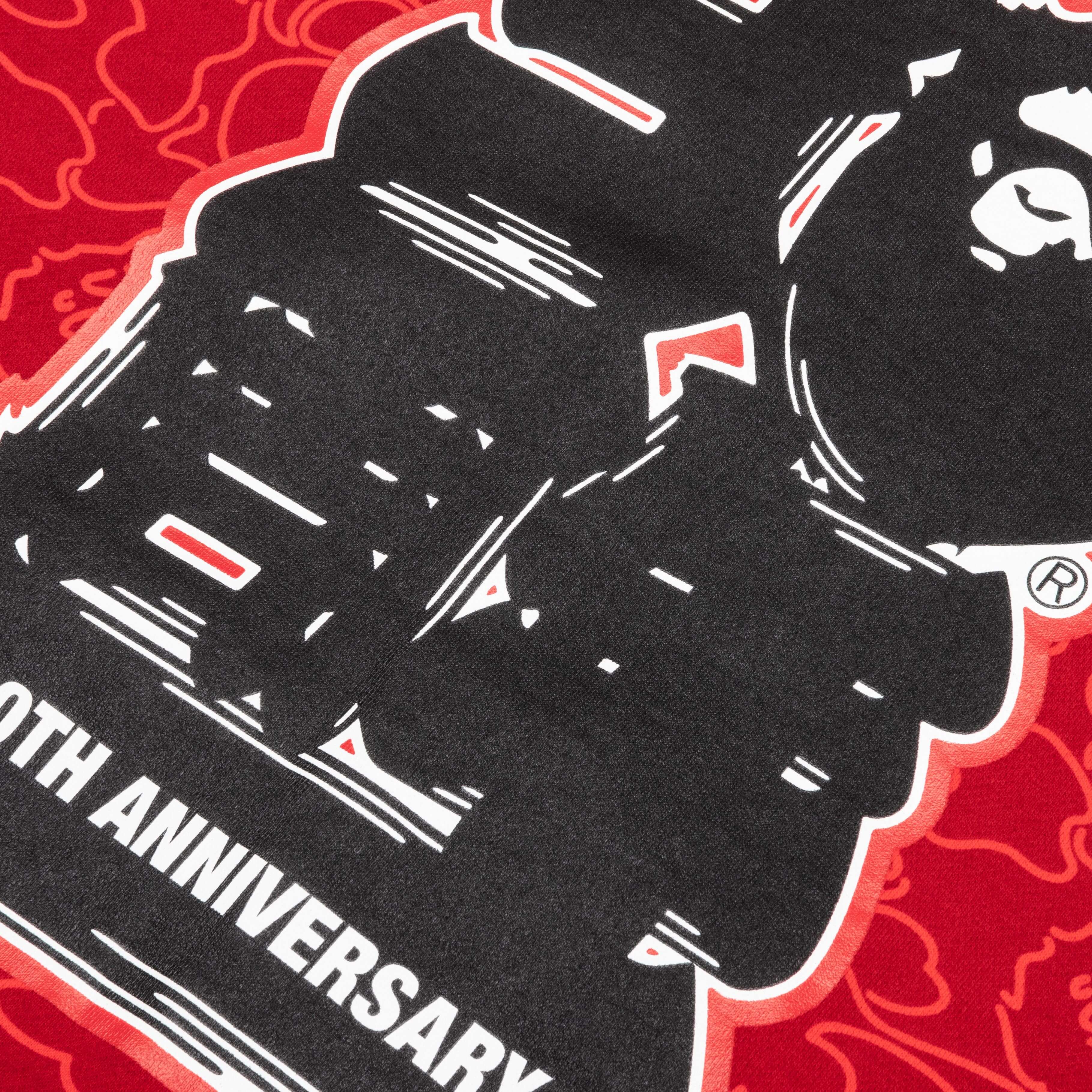 Bape 30th Anniversary Line Camo Shark Full Zip Hoodie Red
