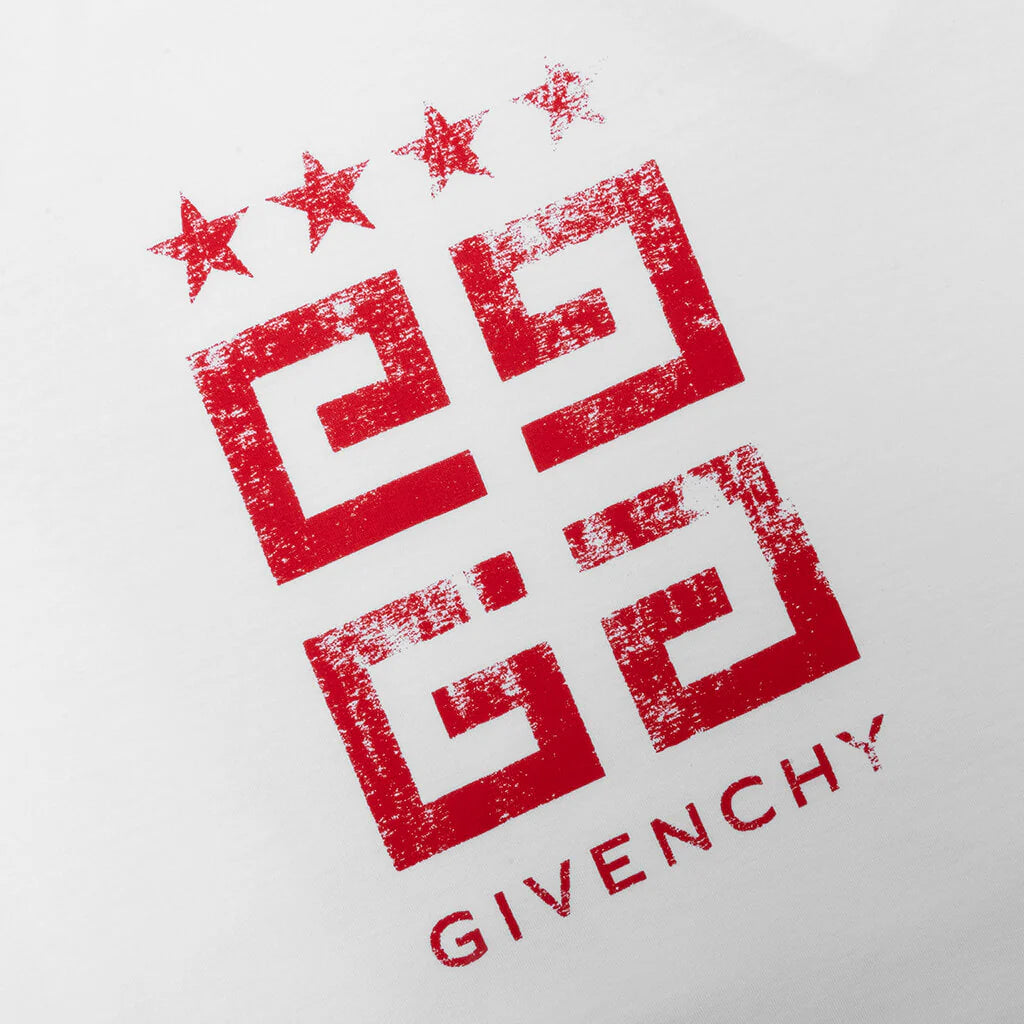4G Stars T Shirt White Red