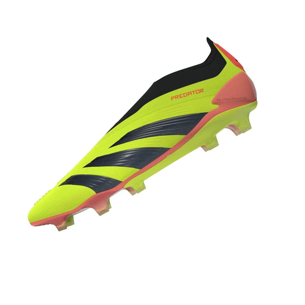 adidas Predator Elite Laceless FG Laceless Firm Ground Soccer Cleats Solar Yellow Black Solar Red