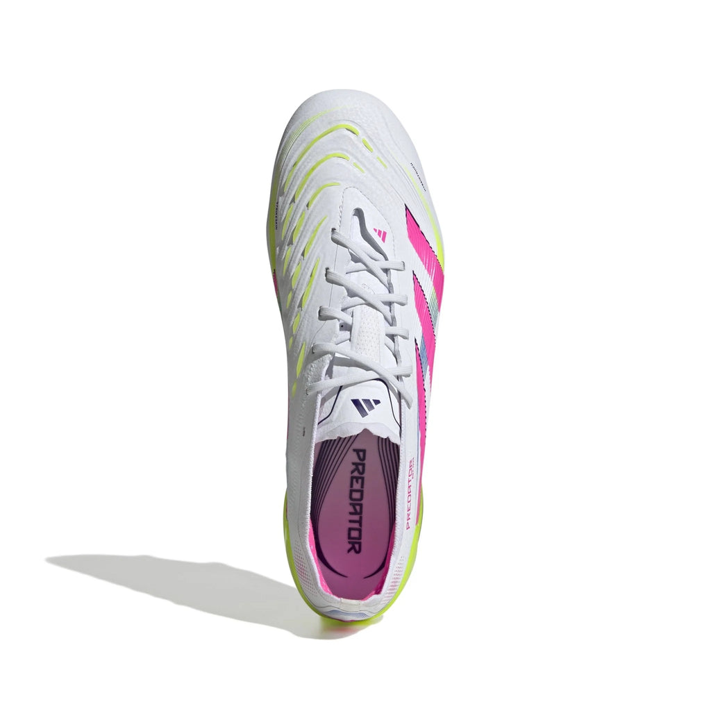 adidas Predator Elite FG Mens Firm Ground Soccer Cleats White Lucid Pink Lucid Lemon
