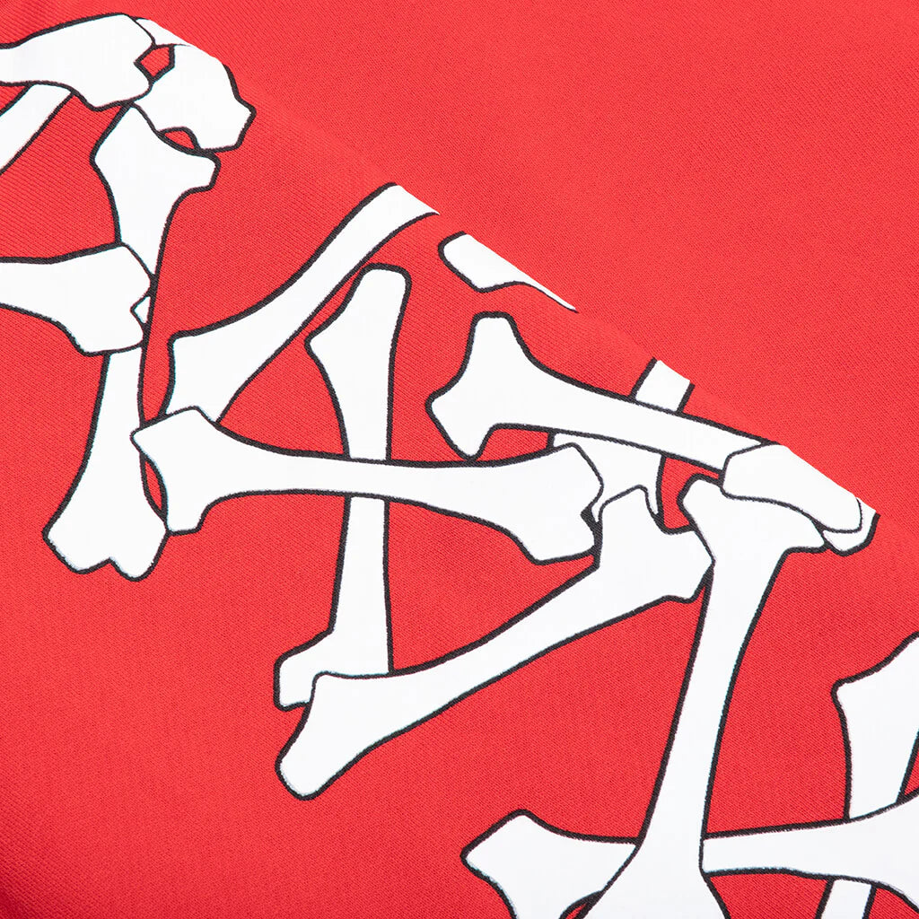 Bones Stacked Hoodie Red