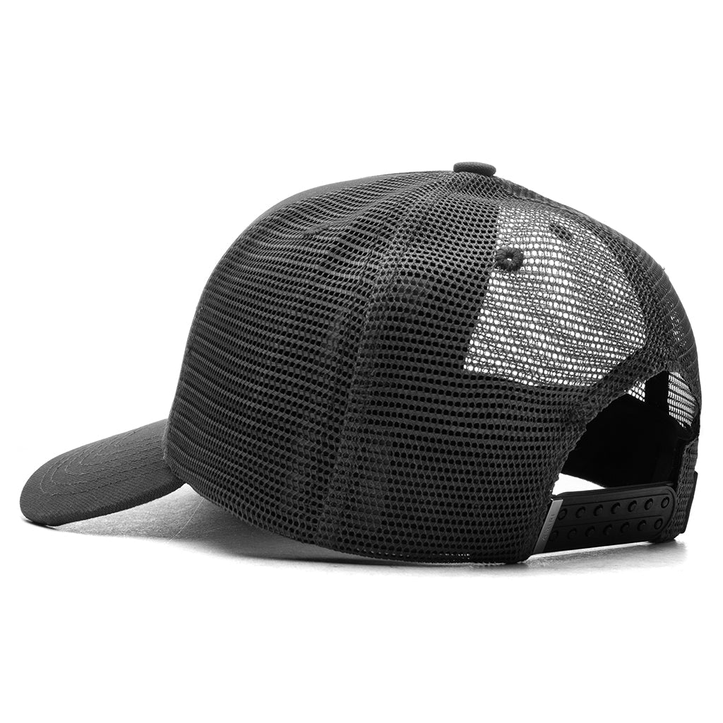 3 Star Trucker Hat Black White