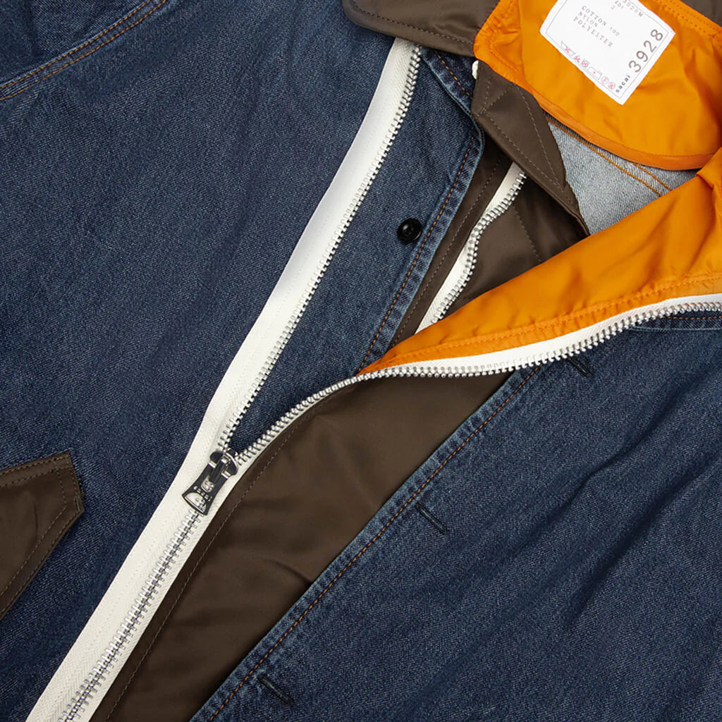 Denim x Nylon Twill Blouson Blue