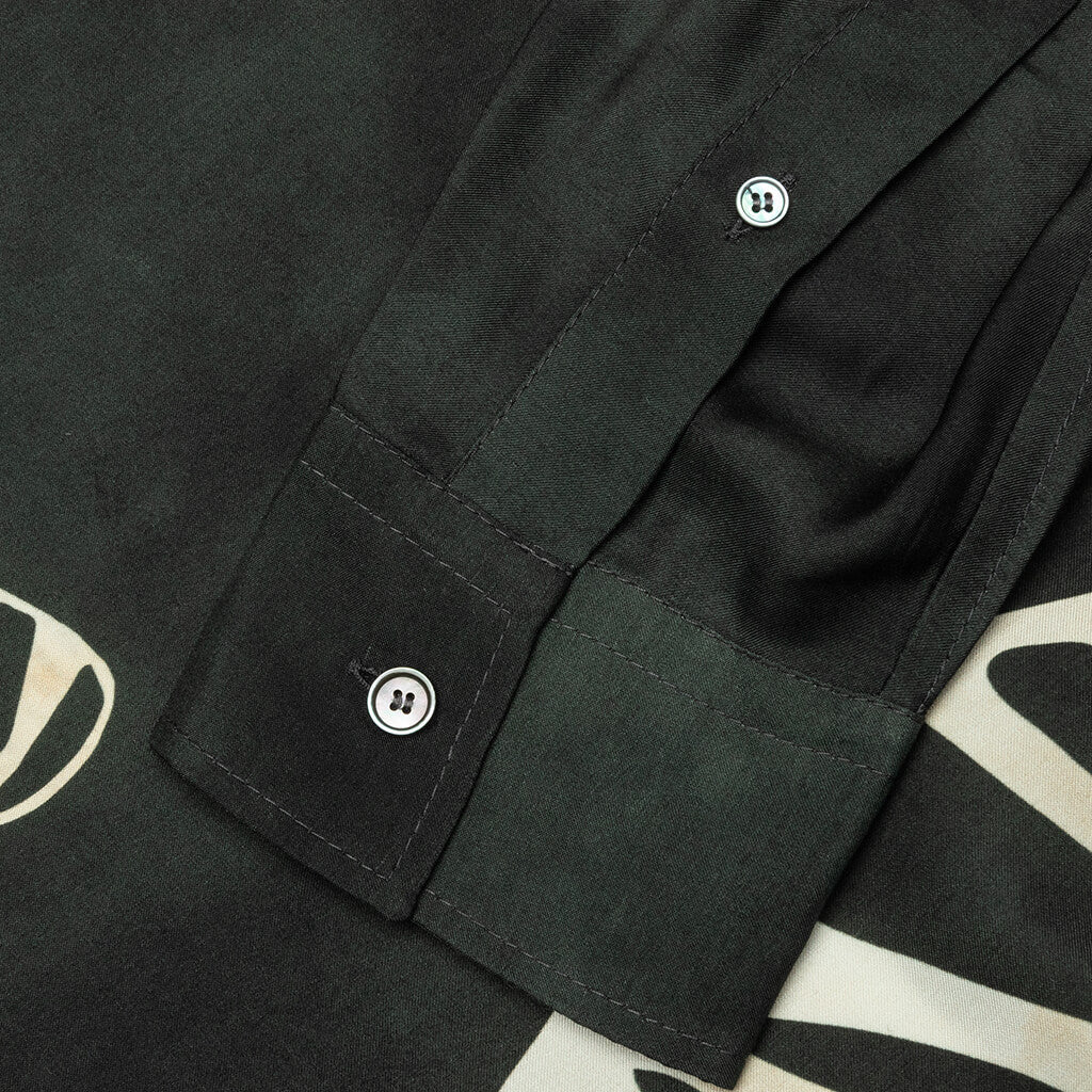 Floragatan Button Up Shirt Black White
