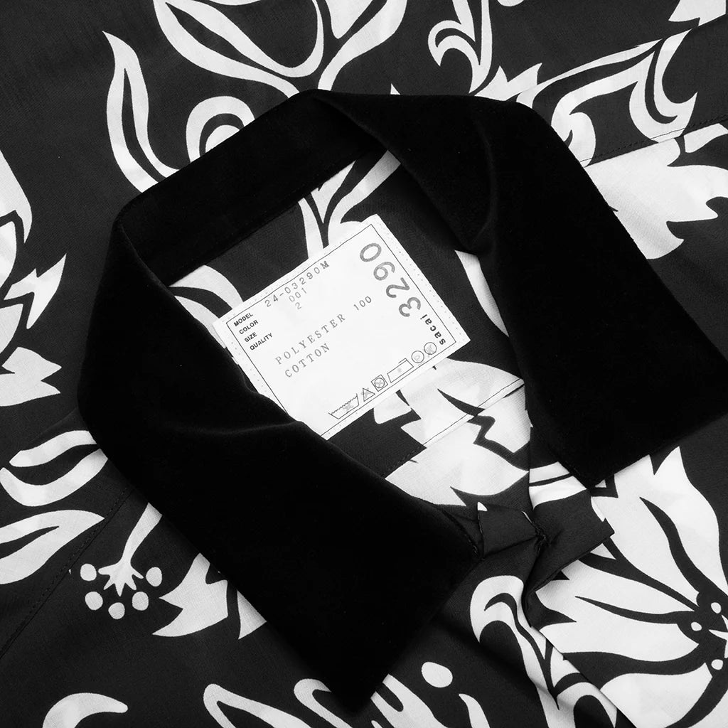 Floral Print Shirt Black