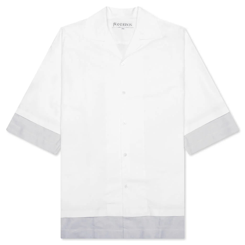 Double Layer Short Sleeve Shirt White