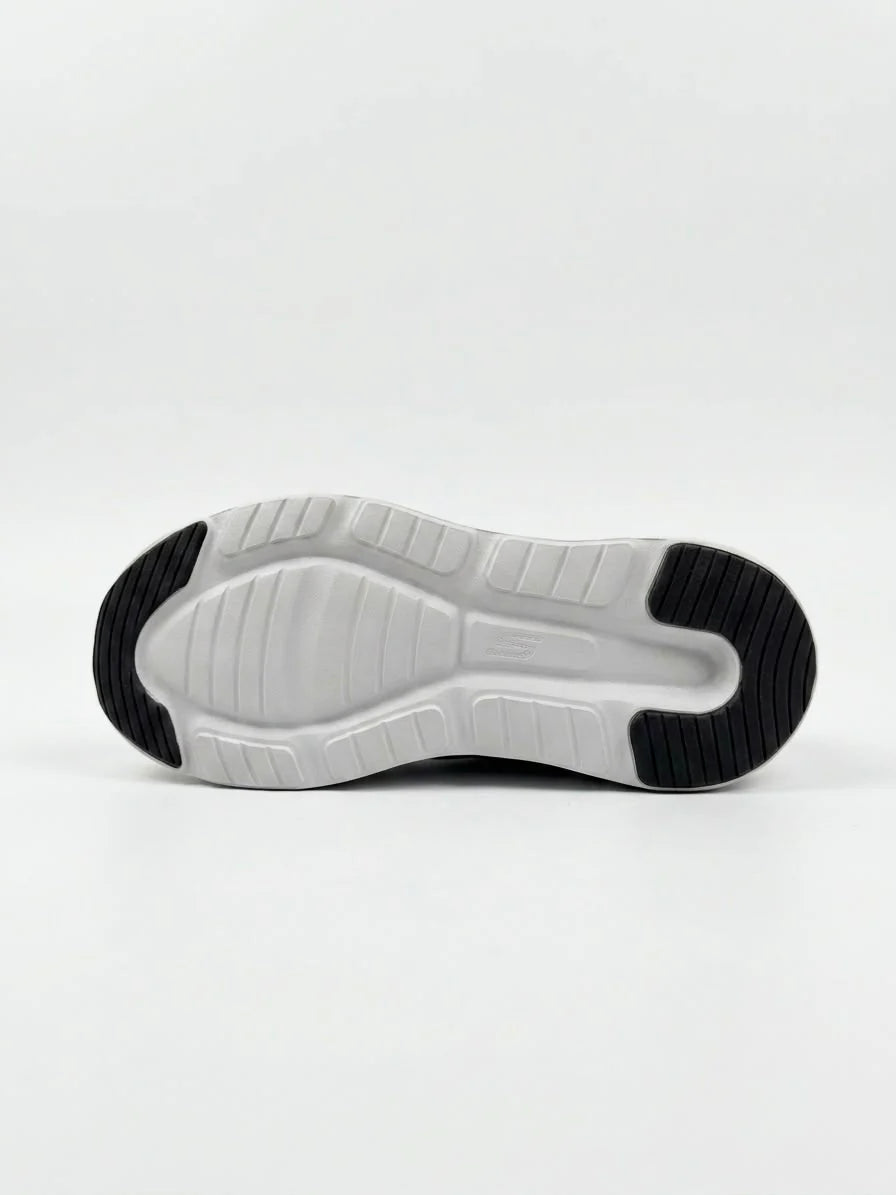 SKECHERS HANDS FREE SWIRL X TECH SLIP INN BLACK AND WHITE