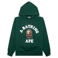 College Puffy Relaxed Fit Pullover Hoodie Green