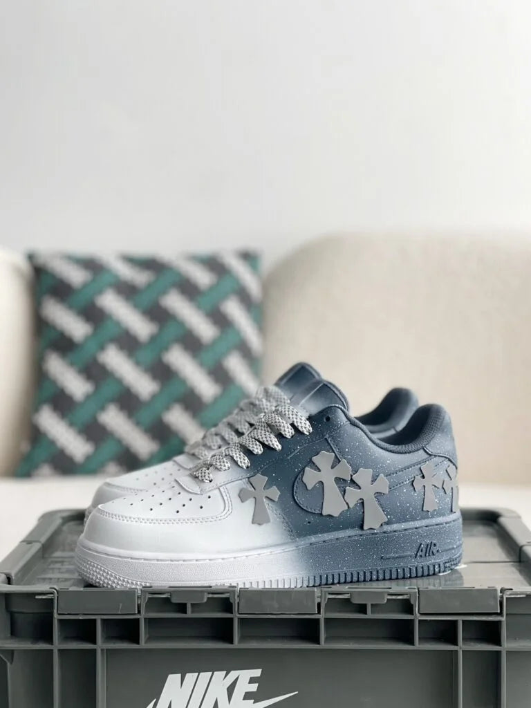 Chrome Hearts x Nike Air Force 1 Grey White Sneakers