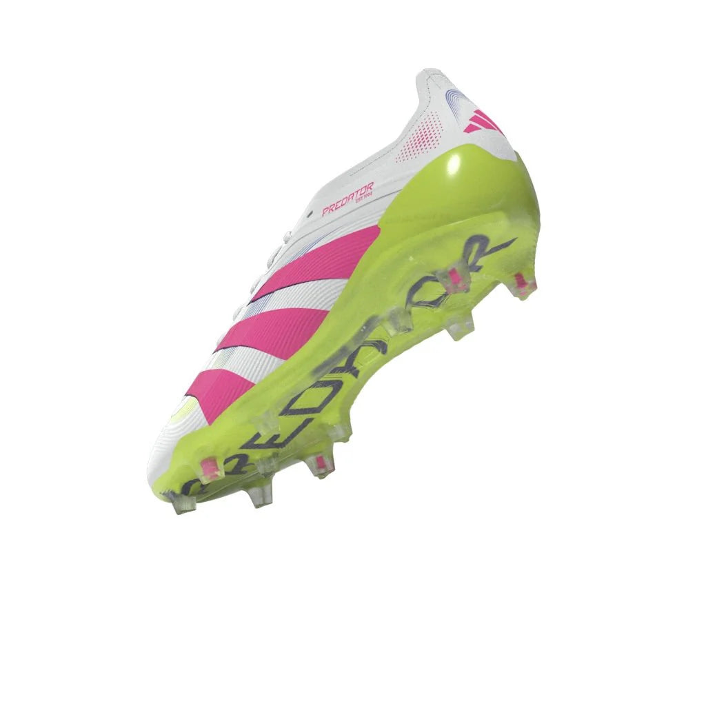 adidas Predator Elite FG Mens Firm Ground Soccer Cleats White Lucid Pink Lucid Lemon