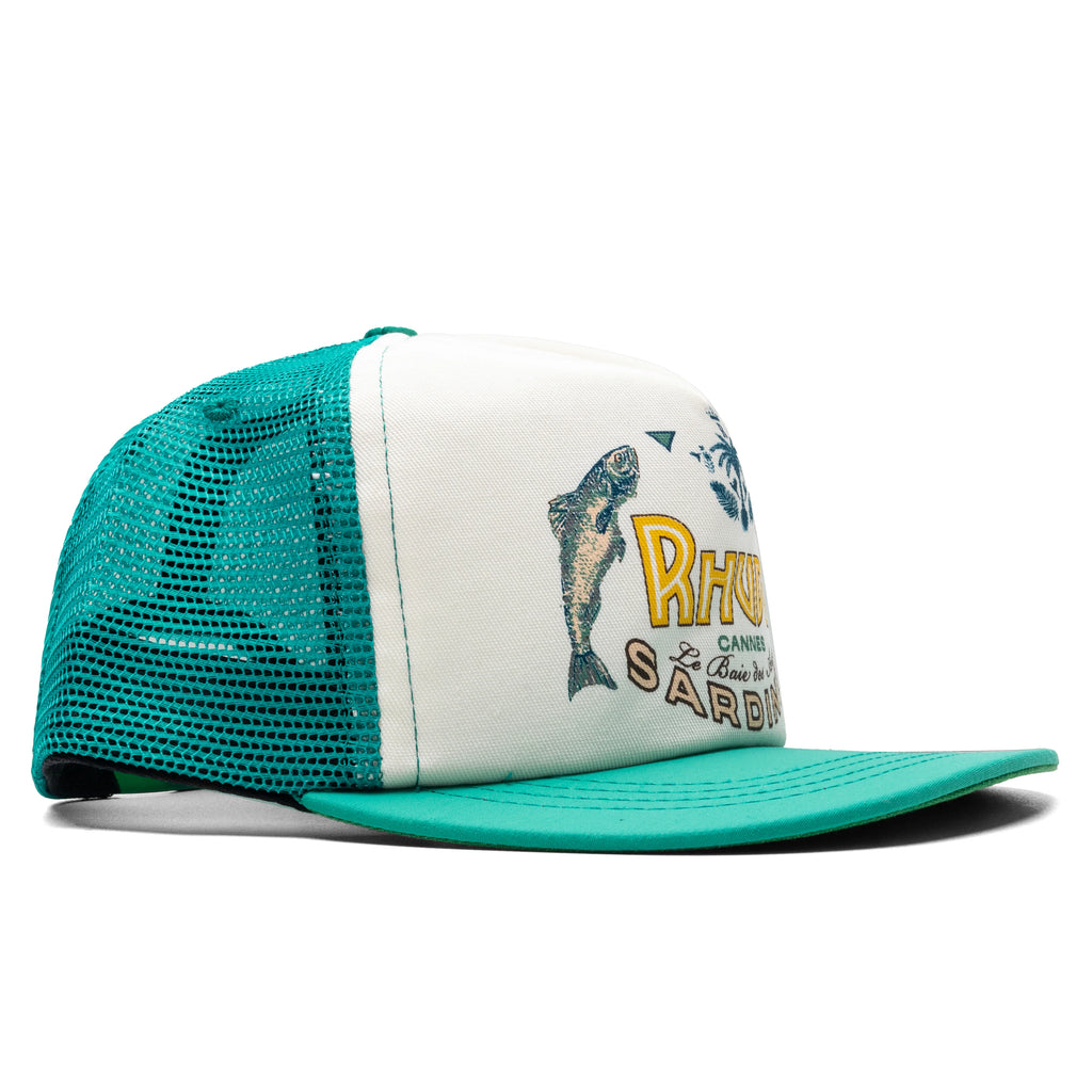Sardines Trucker Hat Cream Teal