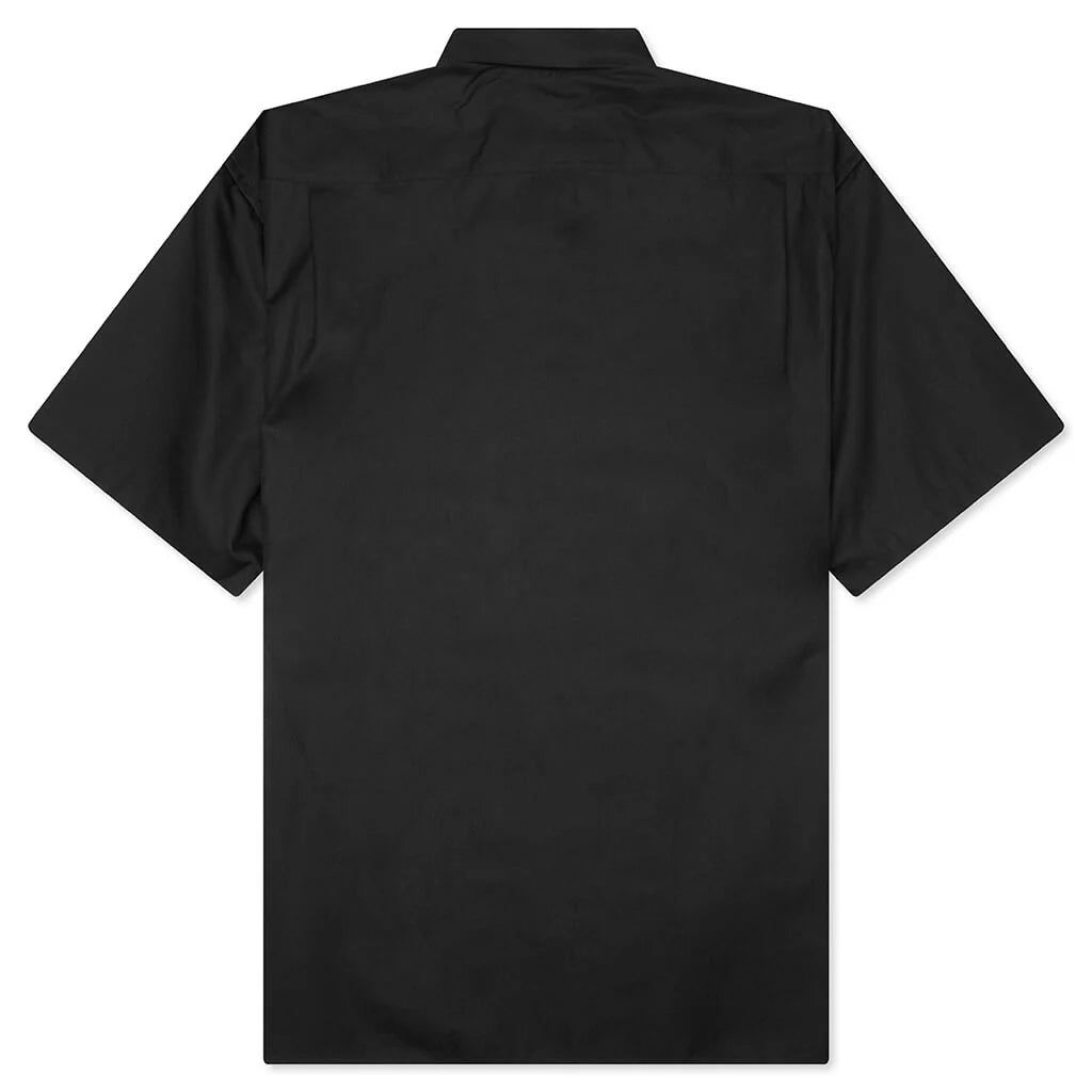 Curved Hem Short Sleeve Shirt Black