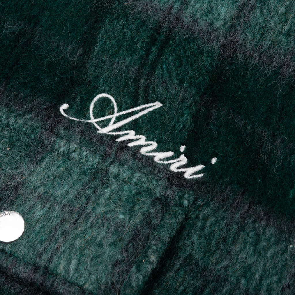 Brushed Plaid Overshirt Aqua Multi