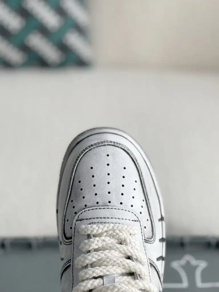 Chrome Hearts x Nike Air Force 1 White Grey Sneakers