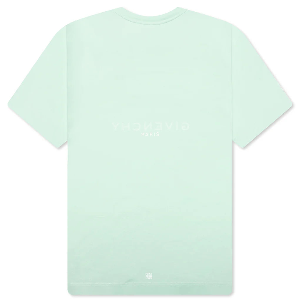 Slim Fit Reverse Print T Shirt Aqua Green