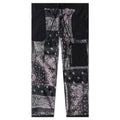 Bandana Pattern Fleece Pants Black
