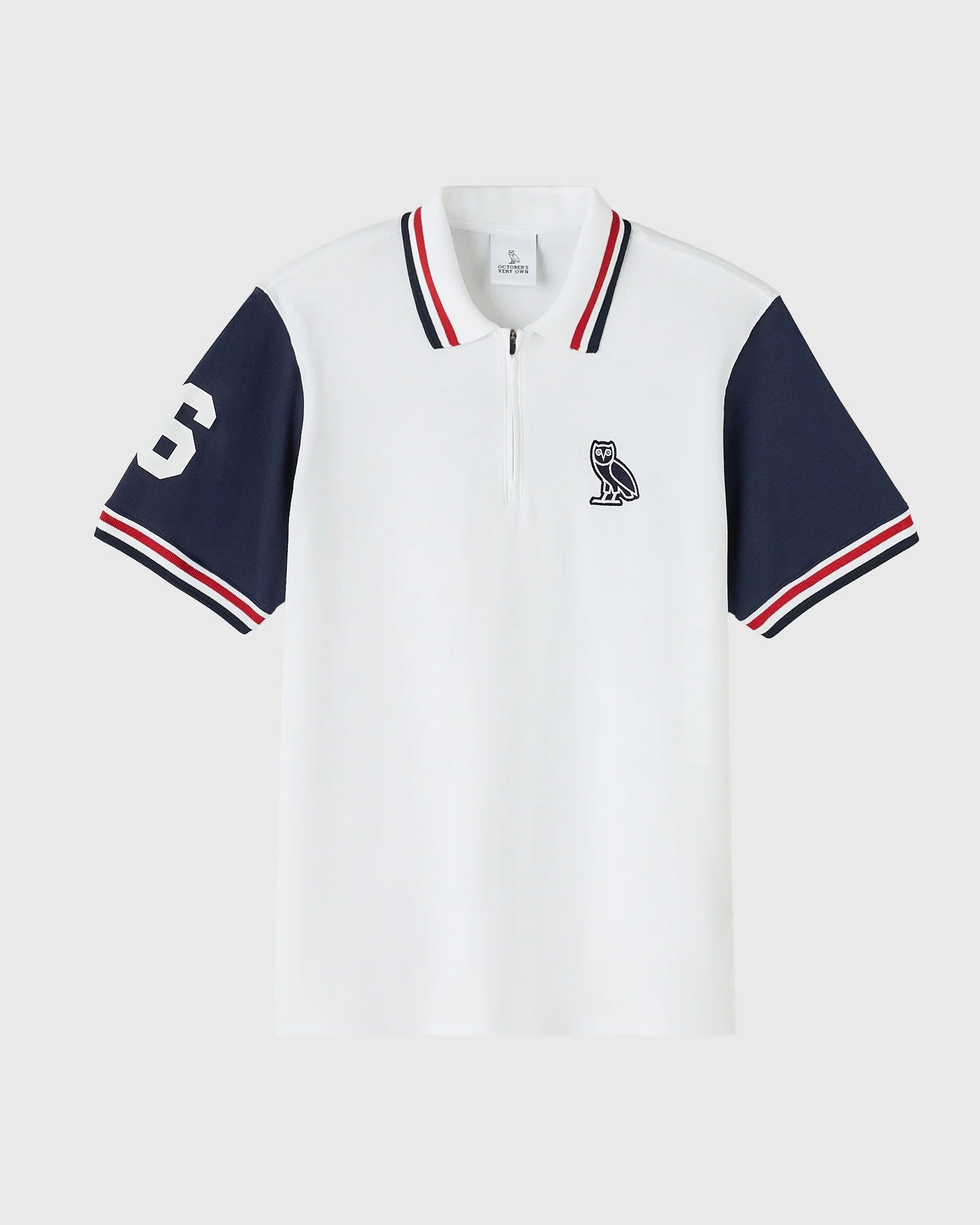 Quarter Zip Short Sleeve Polo White
