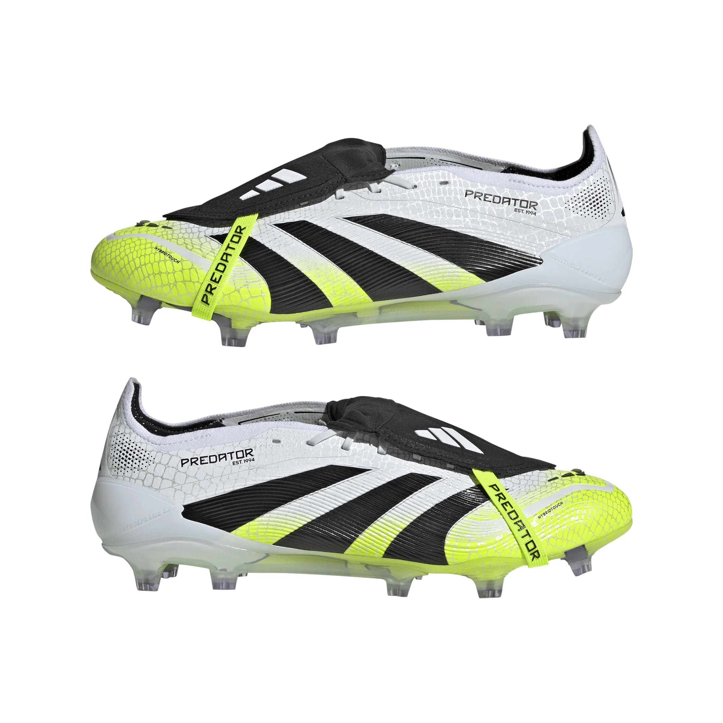 adidas Predator Elite Fold Over Tongue Firm Ground Soccer Cleats Cloud White Black Lucid Lemon