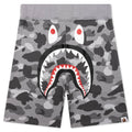 Honeycomb Camo Shark Sweat Shorts Grey