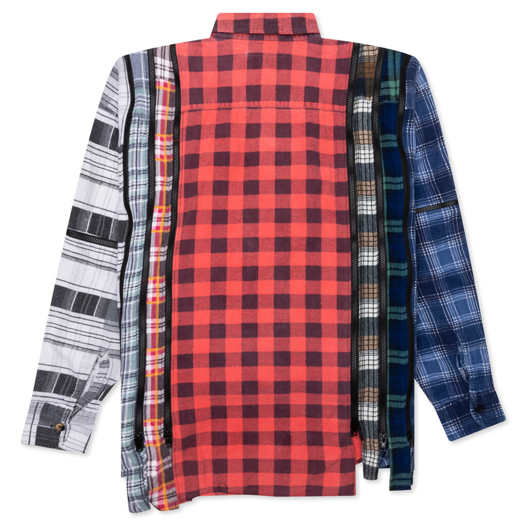 Flannel Shirt 7 Cuts Zipped Wide Shirt Assorted