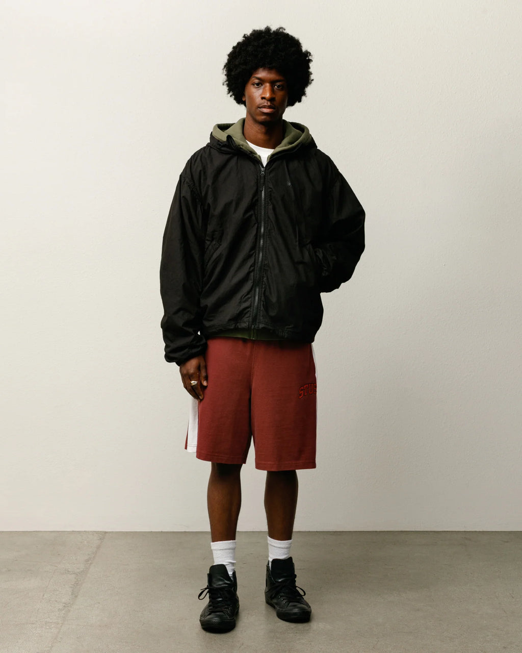 DOUBLE COTTON HOODED JACKET