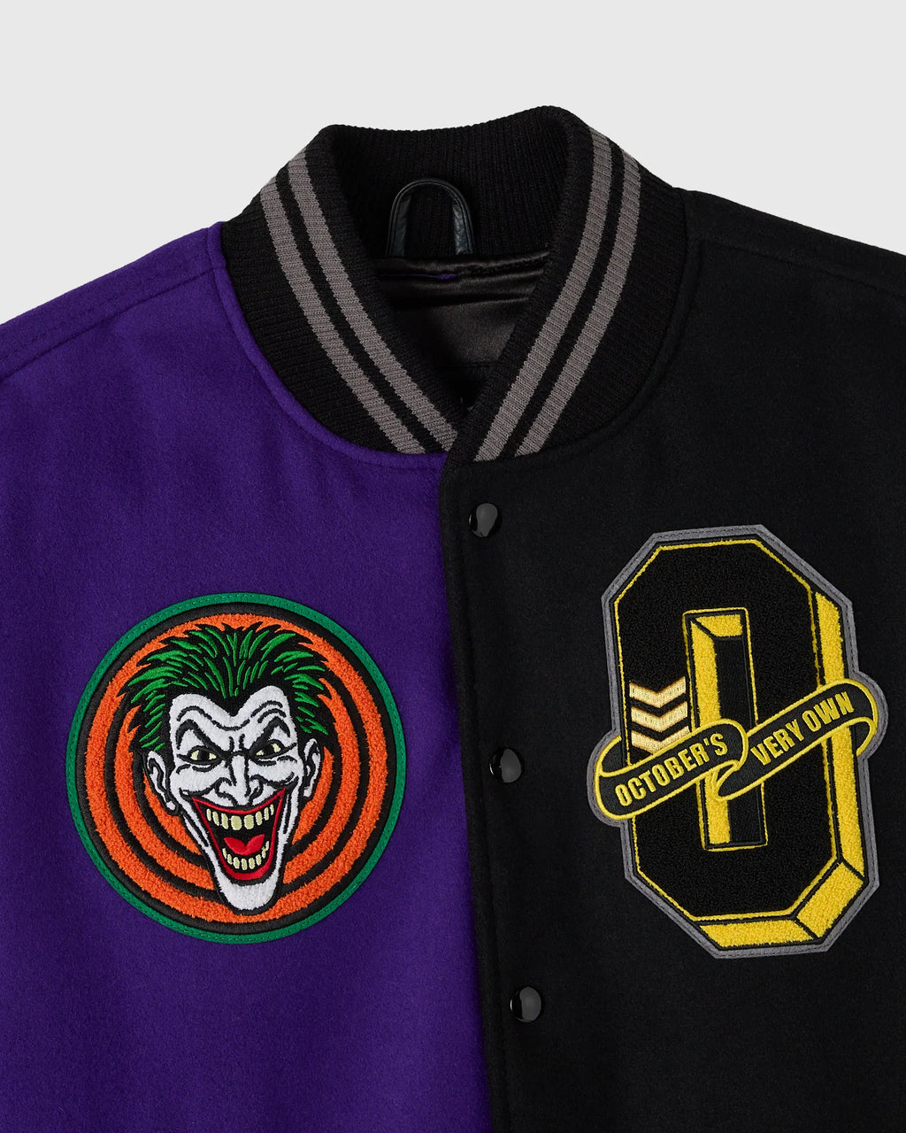 Batman The Joker Split Varsity Jacket Black