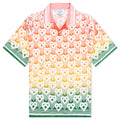 Unisex Cuban Collar S S Shirt Heart Monogram Gradient