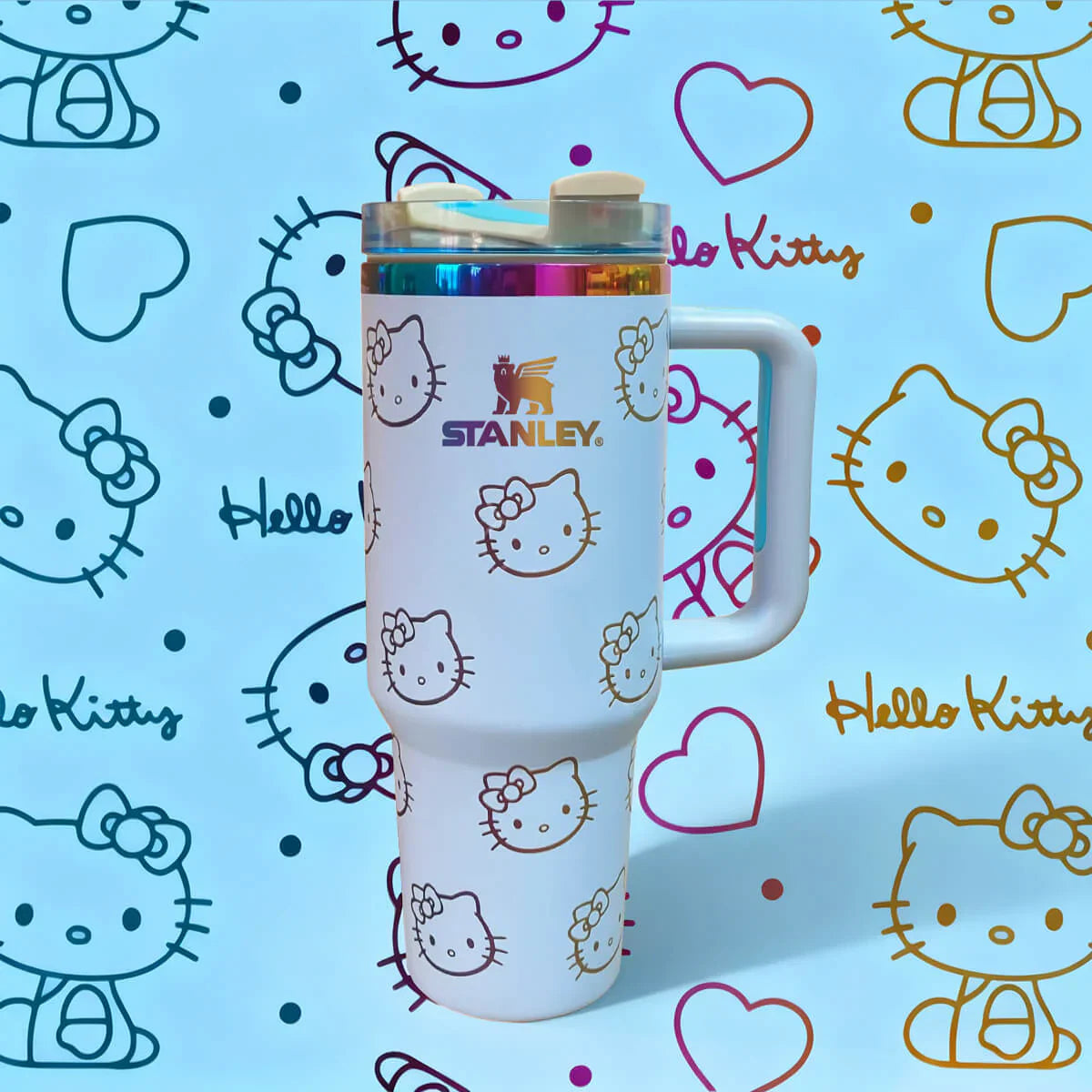 Copo Térmico Hello Kitty Tumbler 12L Inox com Tampa Hermética