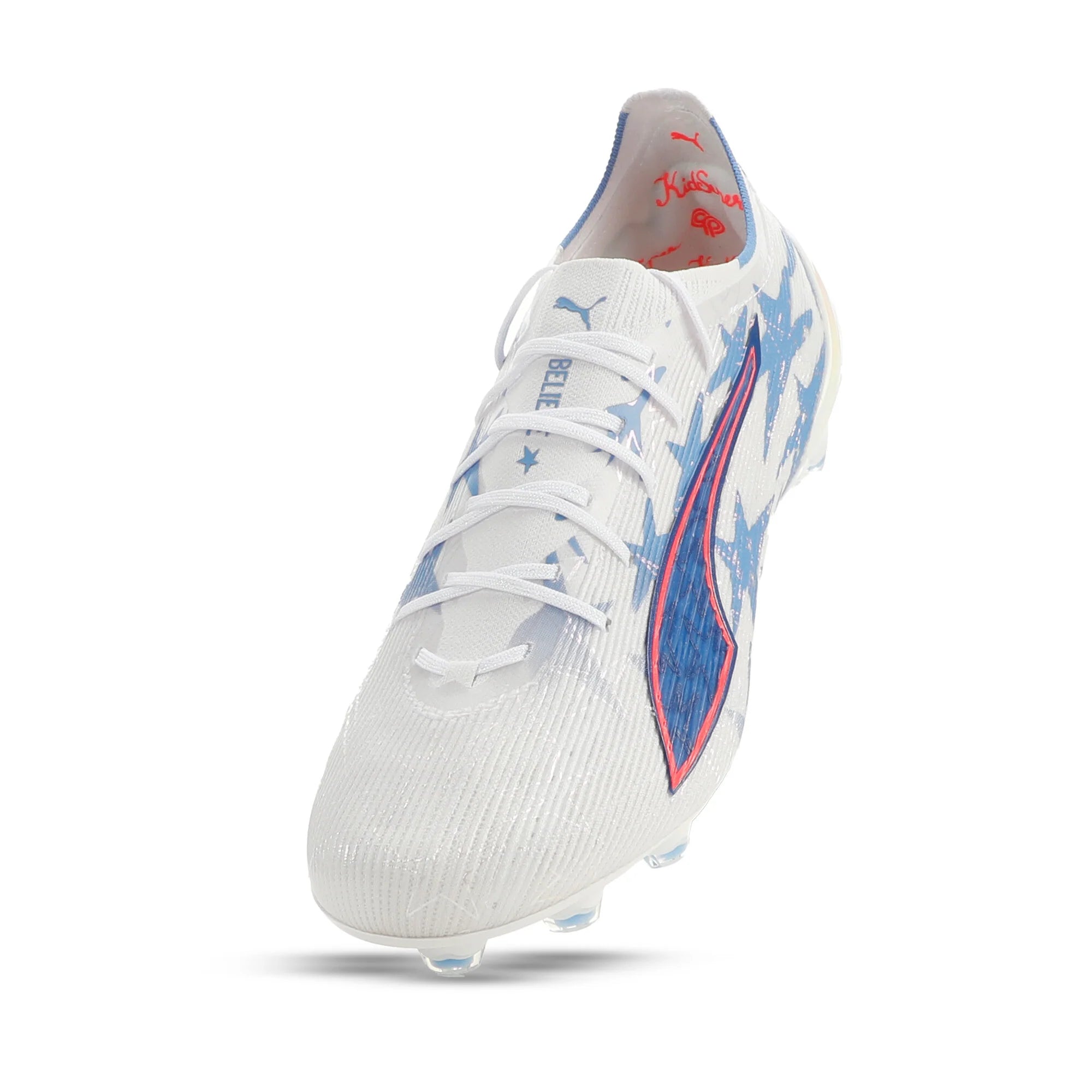 PUMA Ultra 6 Ultimate Kidsuper X CP FG Firm Ground Mens Soccer Cleats White Pink Blue