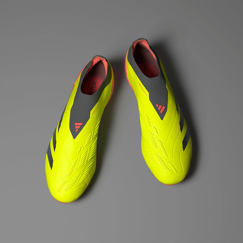 adidas Predator Elite Laceless FG Laceless Firm Ground Soccer Cleats Solar Yellow Black Solar Red