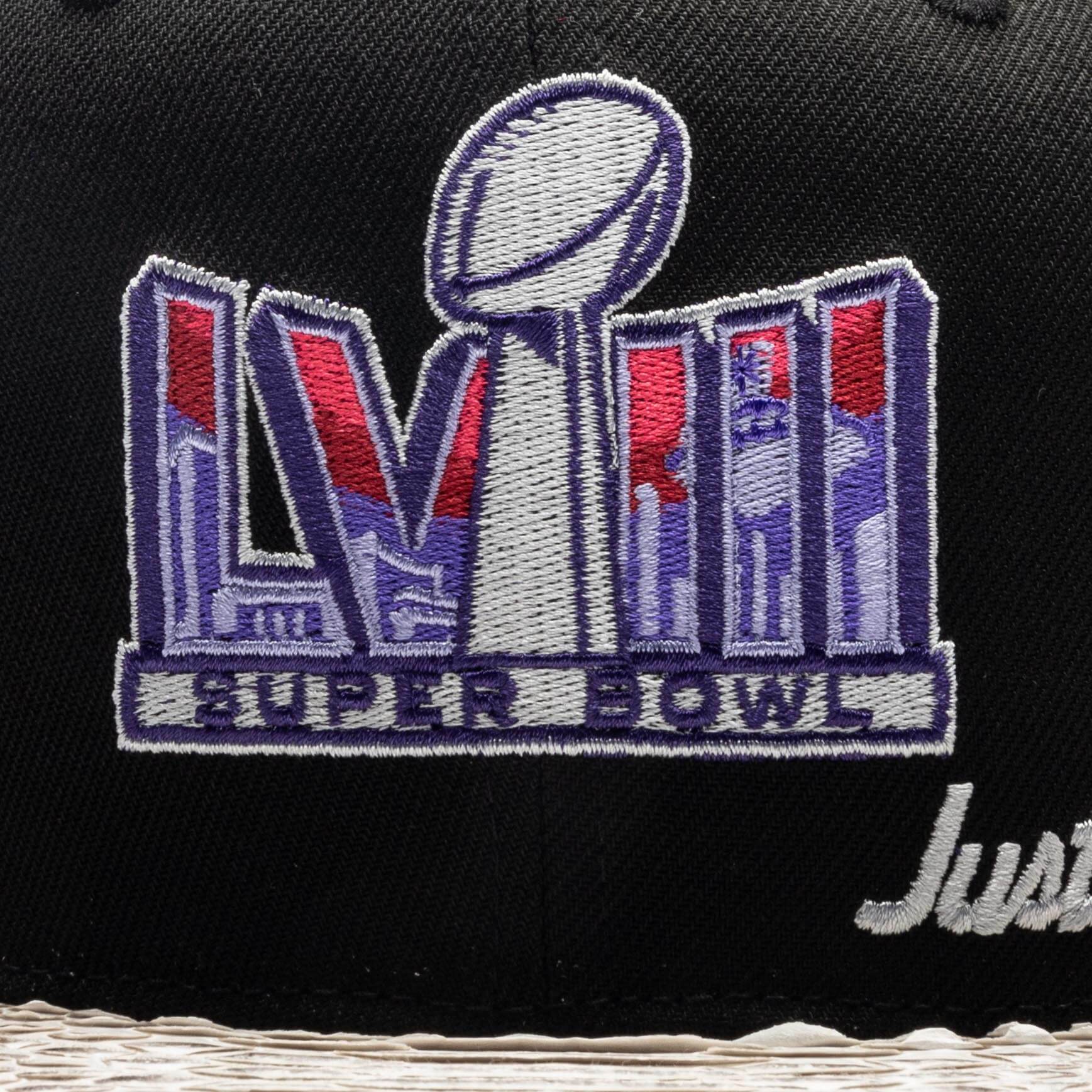 Just Don x Usher Super Bowl LVIII 9FIFTY Snapback Hat Black Natural Python