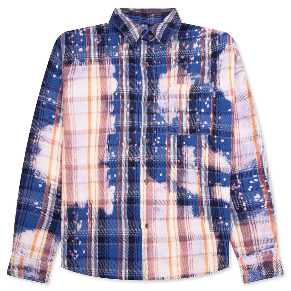Awake NY x Jordan Flannel Blackened Blue Boarder Blue Sail