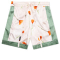 Color Block Silk Shorts Poppy Ivory