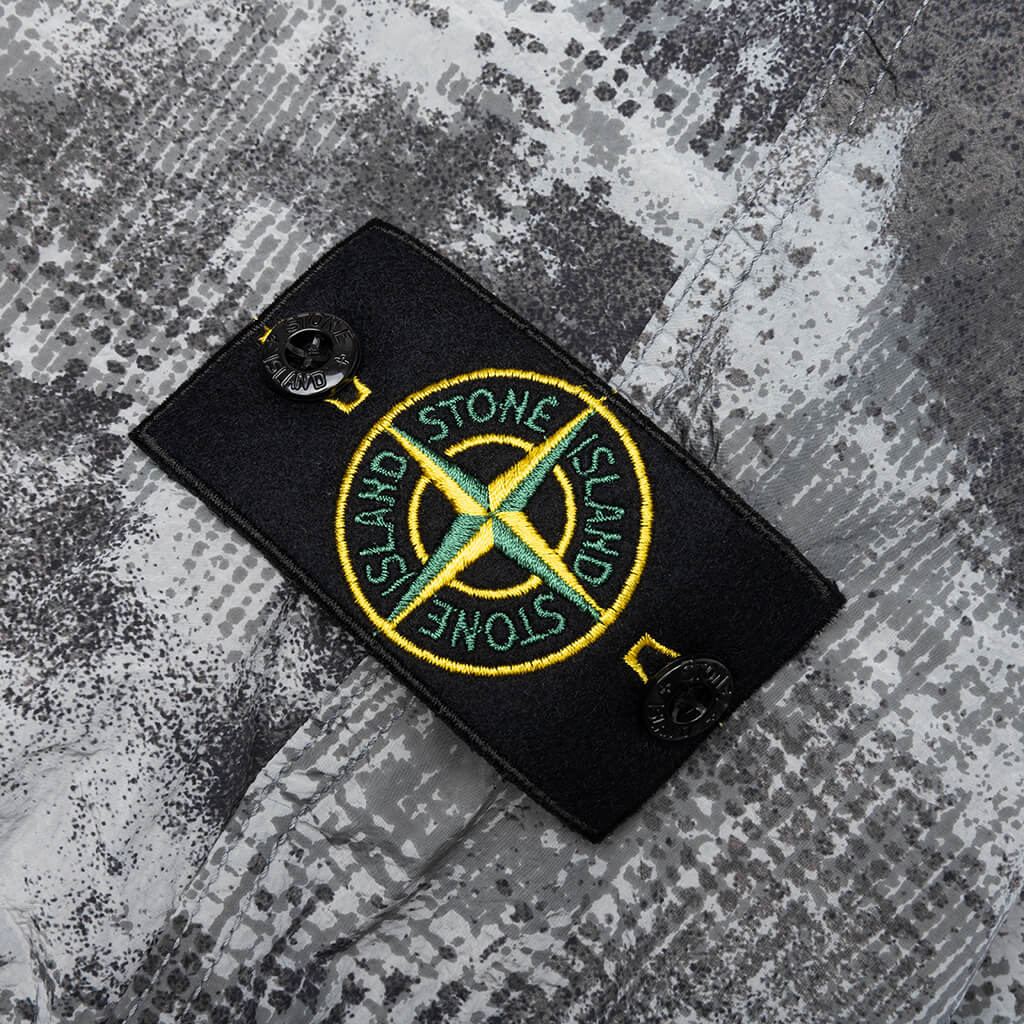 Dissolving Grid Camo Loose Fit Pants Grey