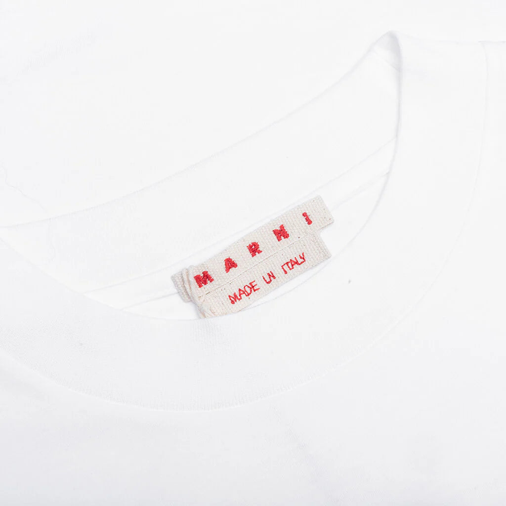 Pop Fields Logo T Shirt Lily White