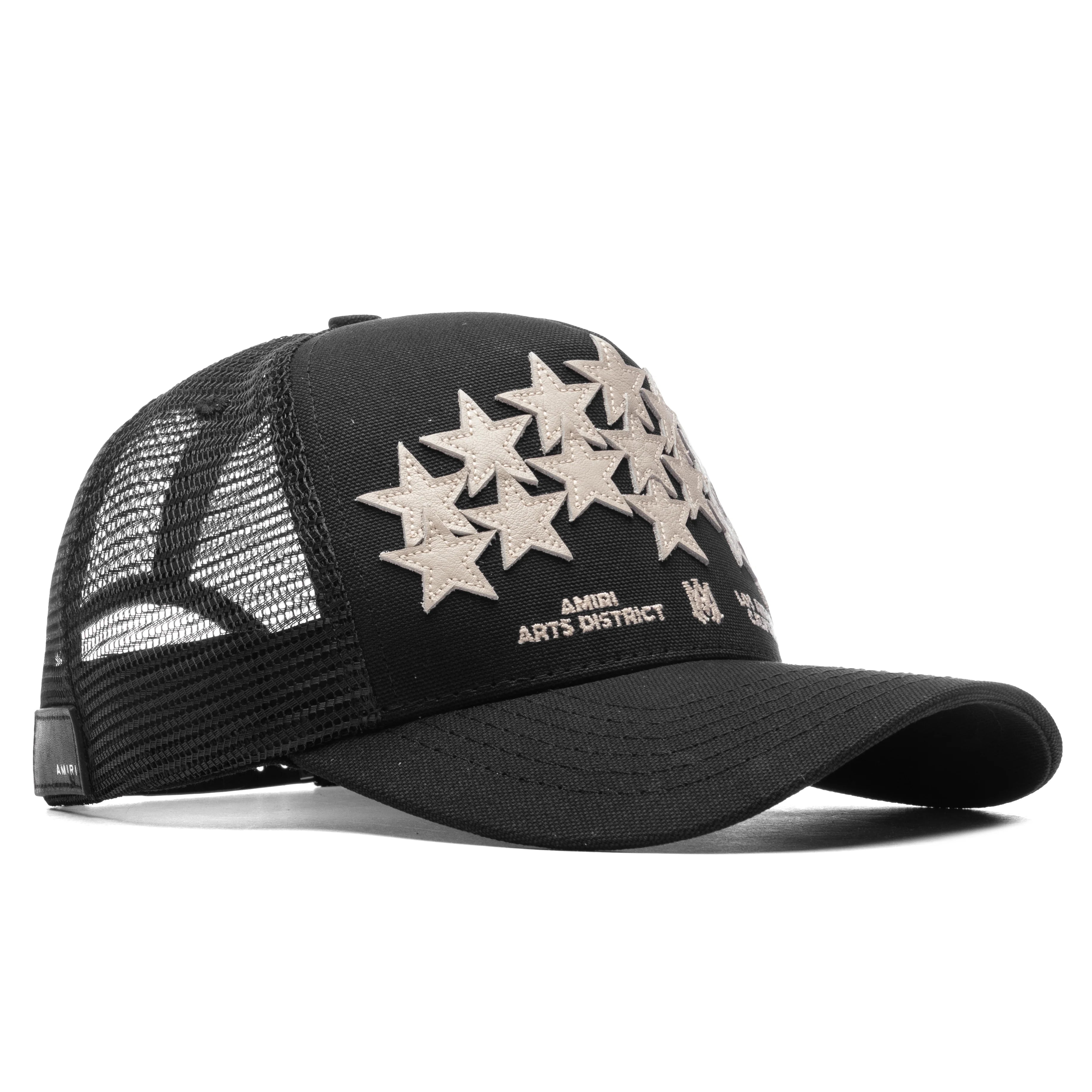 Leather Star Trucker Hat Black
