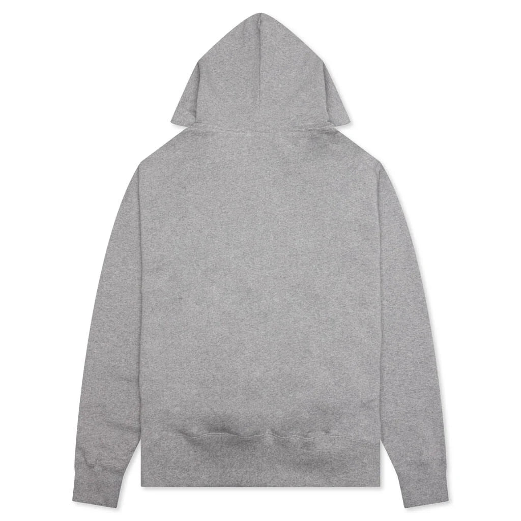 College Relaxed Fit Full Zip Hoodie Gray