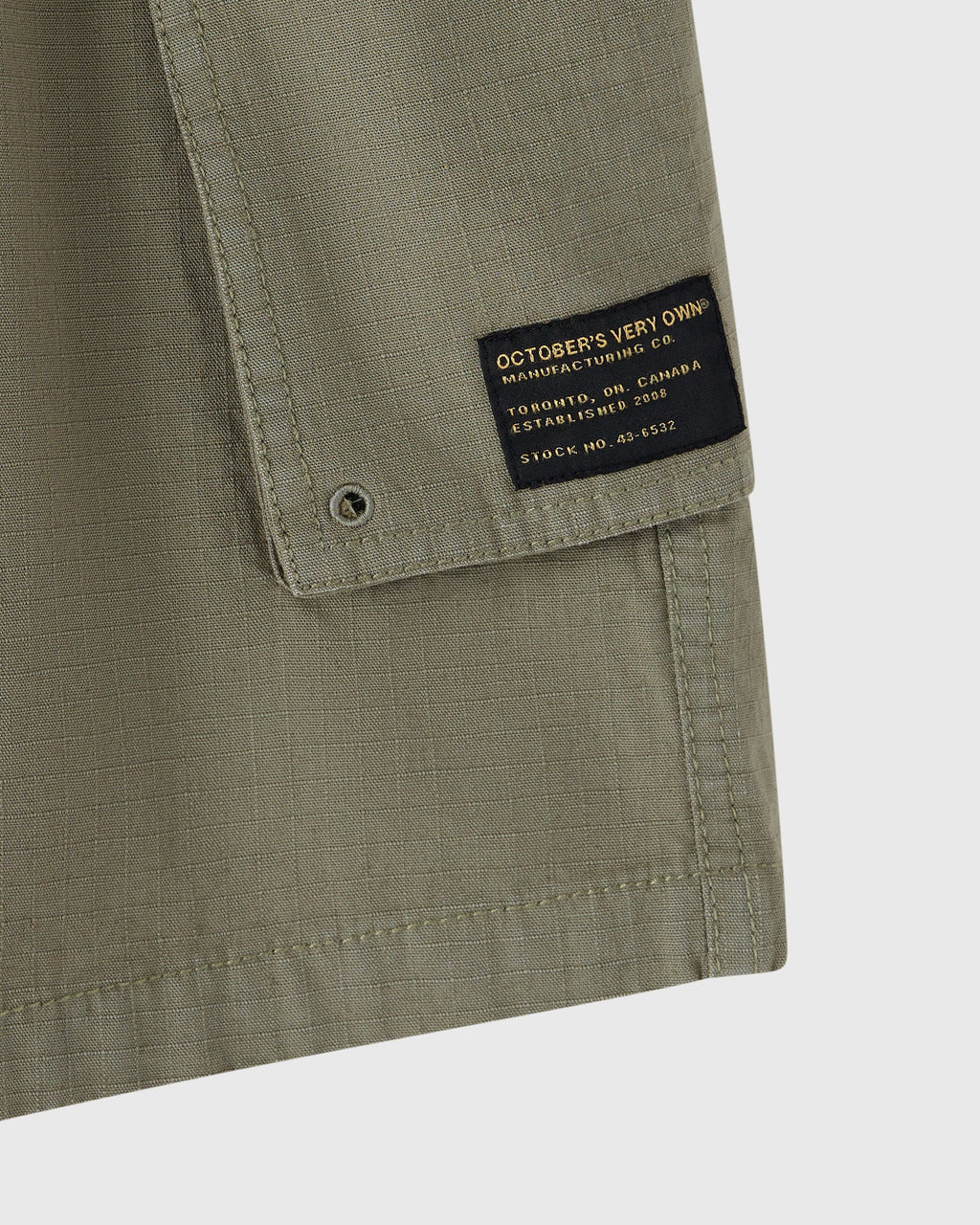 Linen Ripstop Cargo Short Olive Green