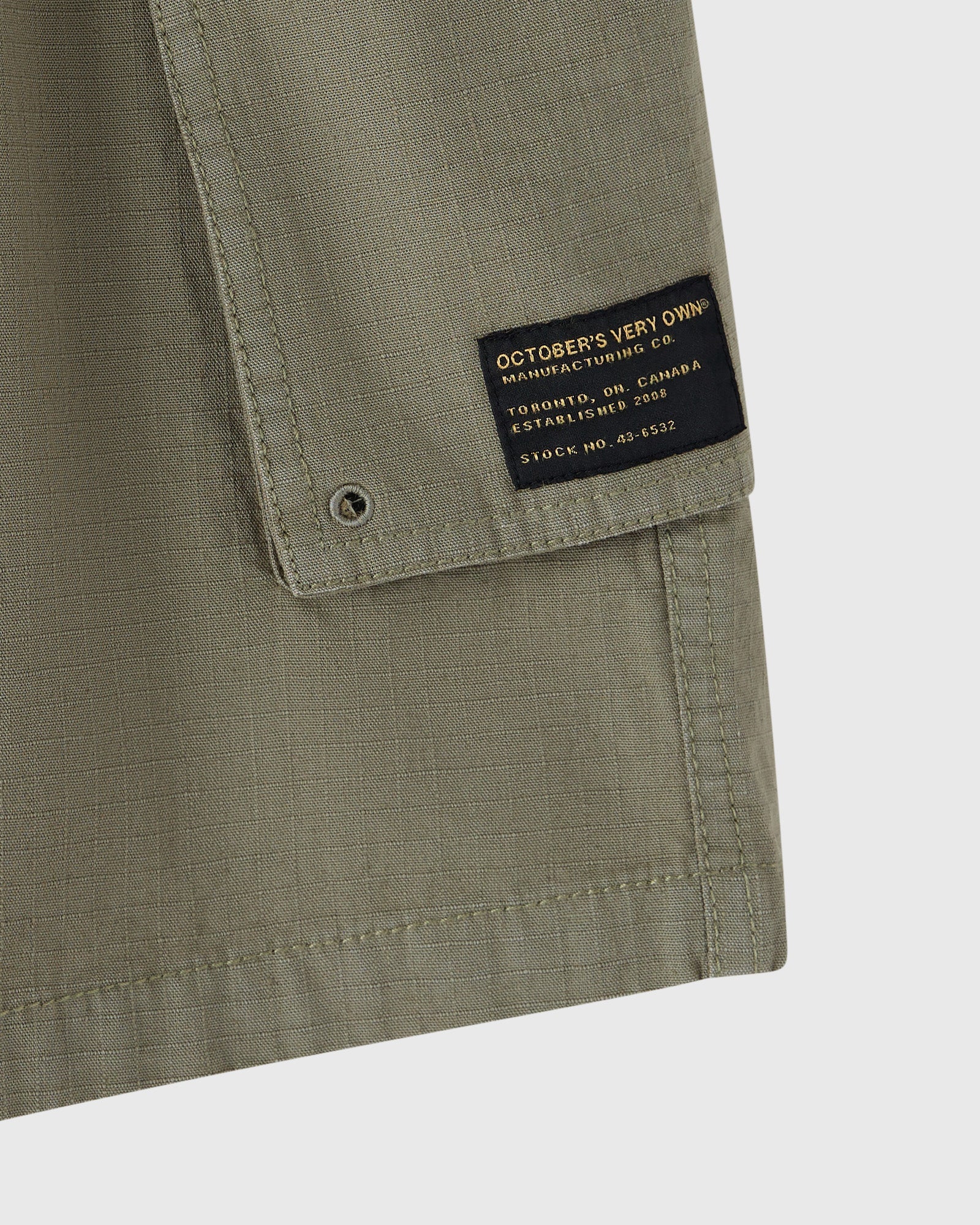 Linen Ripstop Cargo Short Olive Green