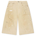 Distressed Denim Shorts White