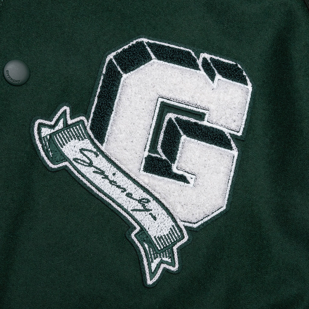 College Varsity Wool Jacket Dark Green