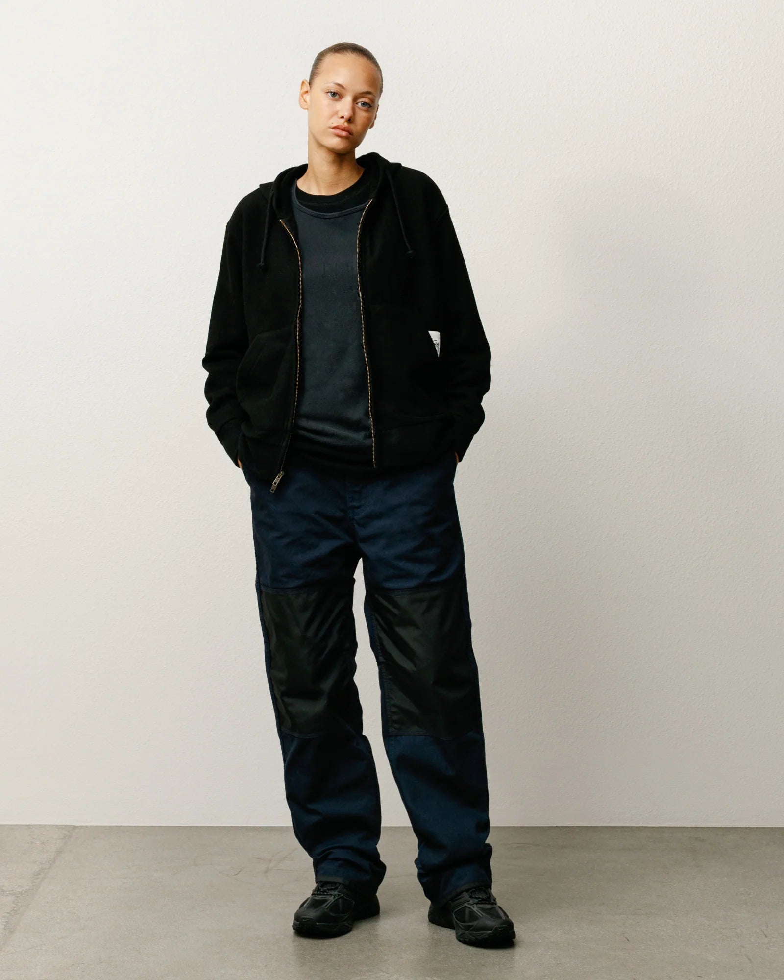 PATCH ZIP KNIT HOODIE