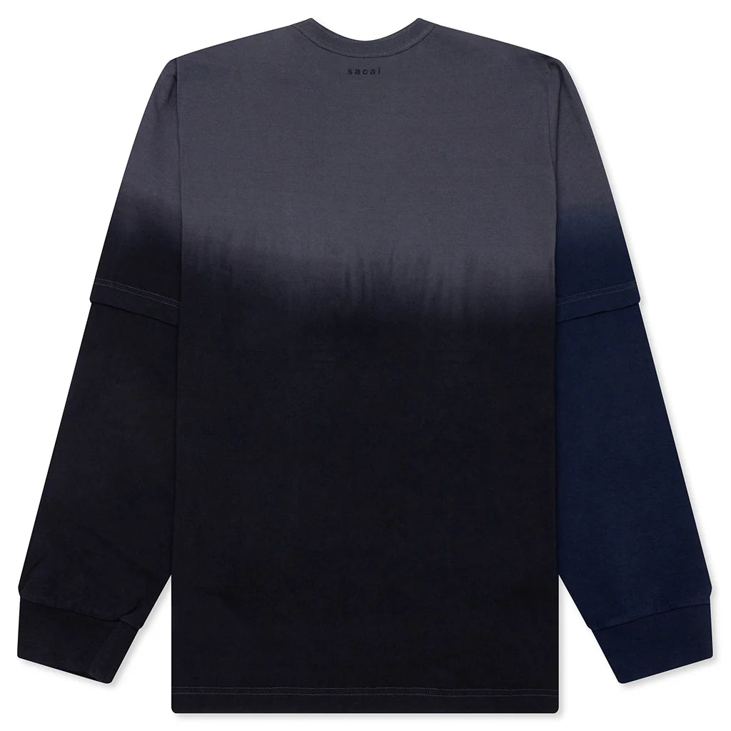 Garment Dye Cotton Jersey L S T Shirt Black
