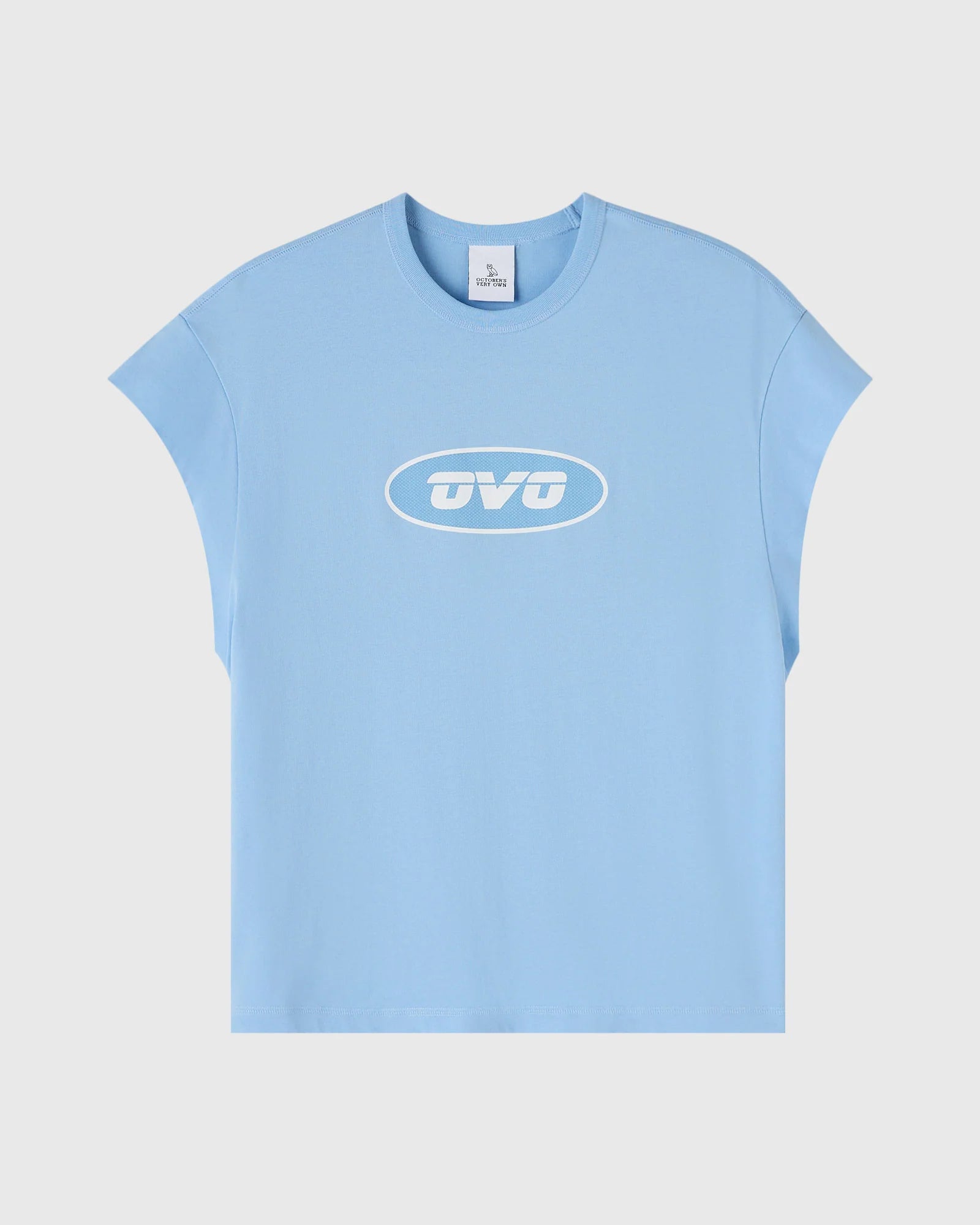 Runner Mesh Print Muscle Tee Light Blue