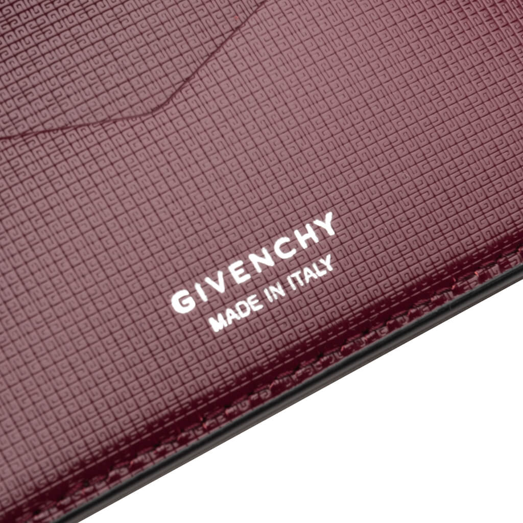 Wallet in Classic 4G Leather Black Burgundy